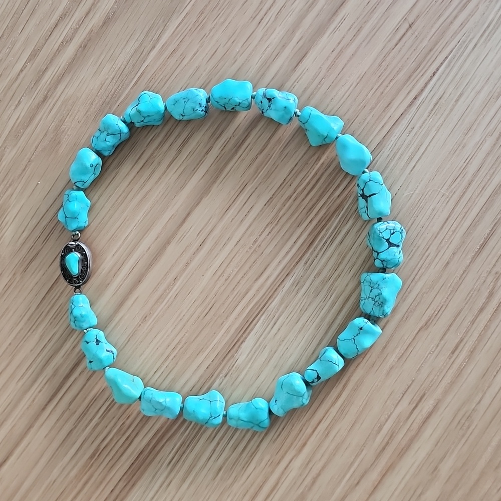 1960s Erik Poul Fenster Danish Natural Nugget Turquoise Necklace